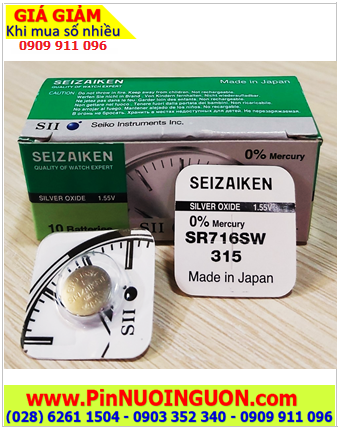 Seizaiken SR716SW, Pin đồng hồ 1.55v Seizaiken SR716SW Pin 315 (Xuất xứ Nhật)